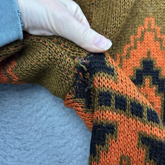 Janus Of Norway Pullover Brown Orange Sweater Wool Women’s Nordic Pattern - Picture 3 of 8